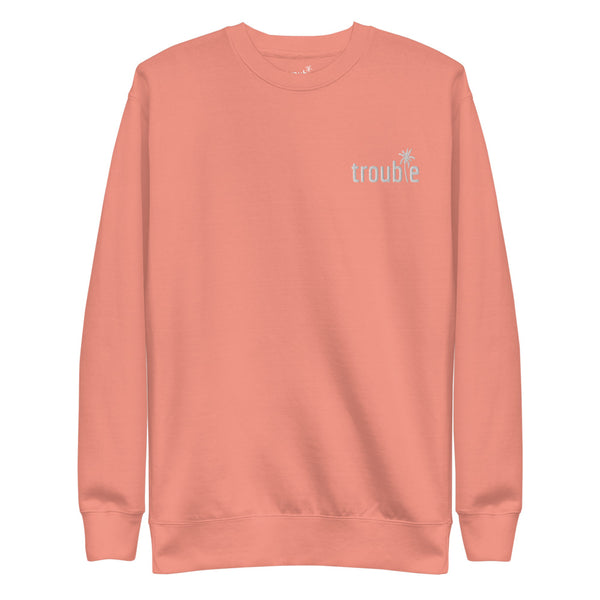 Trouble - Embroidered Unisex Fleece Pullover
